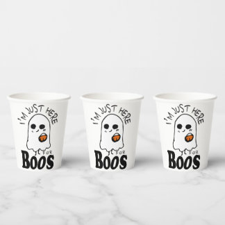 Funny Just here for the Boos, Halloween Paper Cups