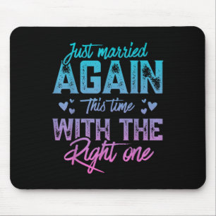 Funny Just Married Again Bride Groom Couple Second Mouse Pad
