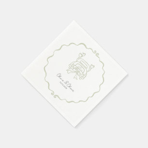 Funny just married car custom wedding napkin