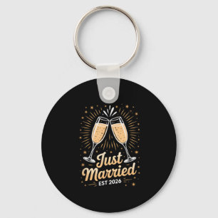 Funny Just Married Newlywed Honeymoon Couple 2026  Keychain