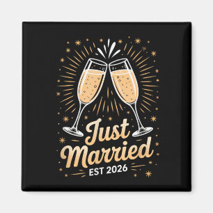Funny Just Married Newlywed Honeymoon Couple 2026  Magnet