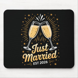 Funny Just Married Newlywed Honeymoon Couple 2026 Mouse Pad