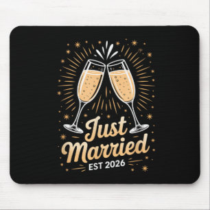 Funny Just Married Newlywed Honeymoon Couple 2026  Mouse Pad