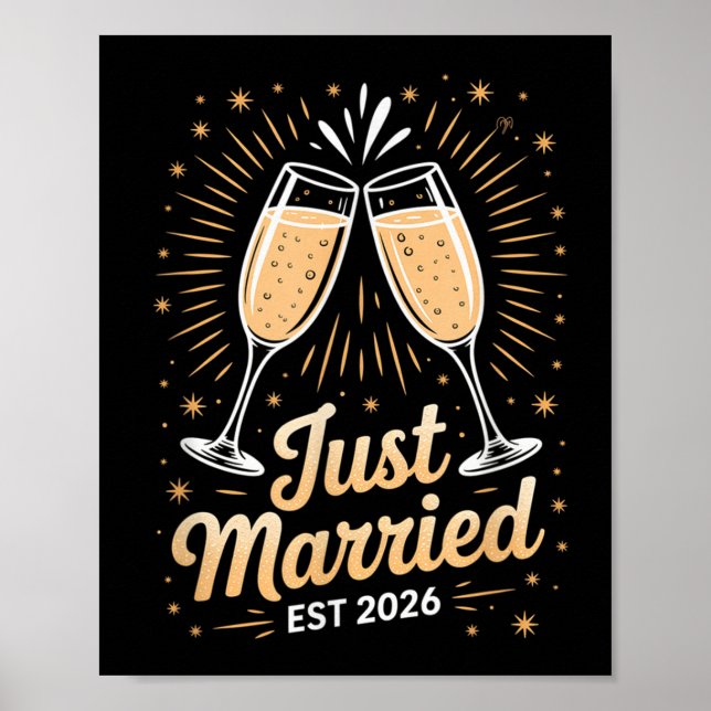 Funny Just Married Newlywed Honeymoon Couple 2026  Poster (Front)