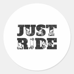 Funny Just Ride Biking Shirt Mtb Mountain Bike -bi Classic Round Sticker