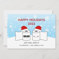 Funny Just Roll With It Toilet Paper Couple