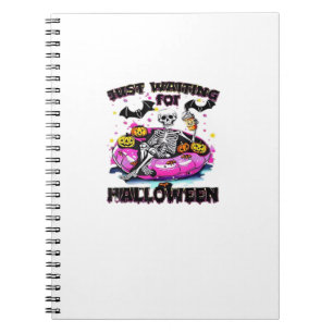 Funny Just Waiting For Halloween Skeleton Spooky V Notebook
