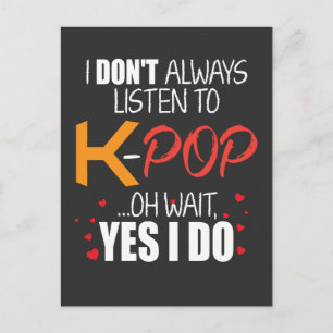 Funny K-Pop Gift Idea Korean Music Lover Postcard