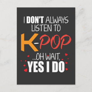 Funny K-Pop Gift Idea Korean Music Lover Postcard
