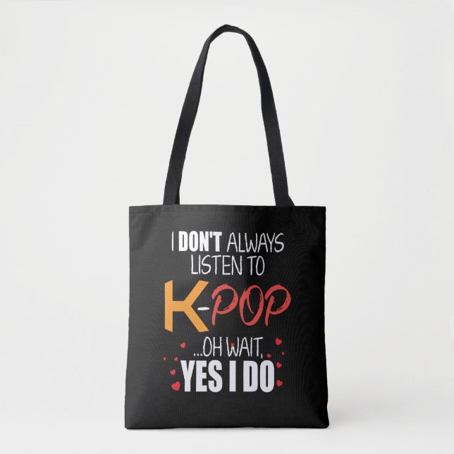 Funny K-Pop Gift Idea Korean Music Lover Tote Bag (Front)