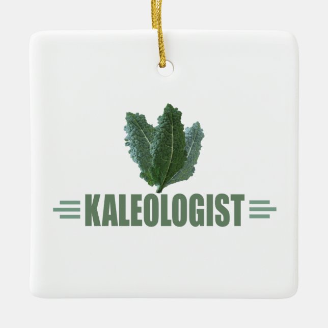 Funny Kale Love Ceramic Ornament (Front)