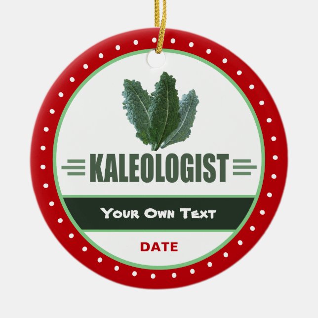 Funny Kale Lovers Ceramic Ornament (Front)