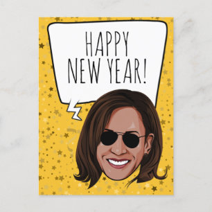 Funny Kamala Happy New Year Postcard