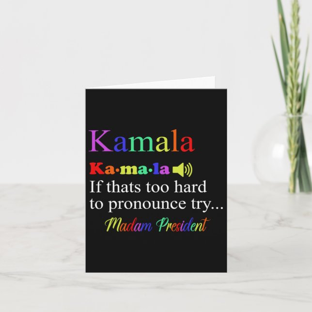 Funny Kamala Harris 2024 Madam President Harris  Card (Front)