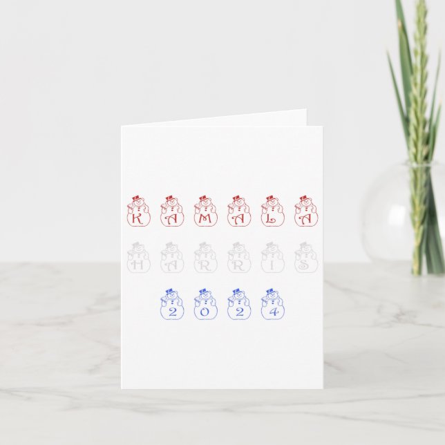 Funny Kamala Harris 2024 Merry Christmas Lettering Card (Front)