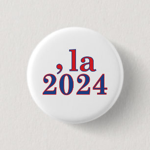 Funny Kamala Harris Comma La 2024 1 Inch Round Button