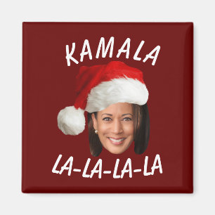 Funny Kamala Harris Face Santa Hat Christmas  Magnet