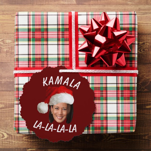 Funny Kamala Harris Face Santa Hat Christmas  Ornament Card (Insitu (Gift))
