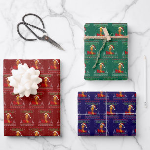 Funny Kamala Harris Santa Hat 2024 Christmas Wrapping Paper Sheet