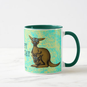 Funny kangaroo happy birthday mug