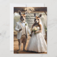 Funny Kangaroo White Wedding,