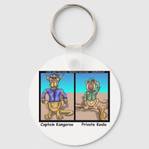 Funny Kangaroos & Koala Funny Cartoon Gifts Tees Keychain