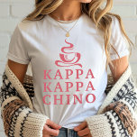 Funny Kappa Kappa Chino Greek Lifestyle Tri-Blend Shirt<br><div class="desc">Fun and feminine, relax with caffeine and campus spirit in our “Kappa Kappa Chino” Greek Lifestyle T-shirt! Featuring a playful steaming coffee cup graphic and bold collegiate lettering in pink on a clean white tshirt, this tee is perfect for coffee lovers in sororities, or anyone who loves coffee or Greek...</div>