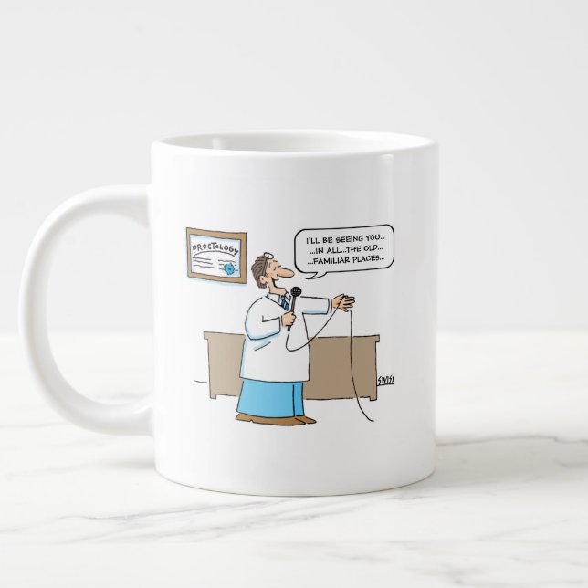 Funny Karaoke Proctologist Singing Song Large Coffee Mug (Left)