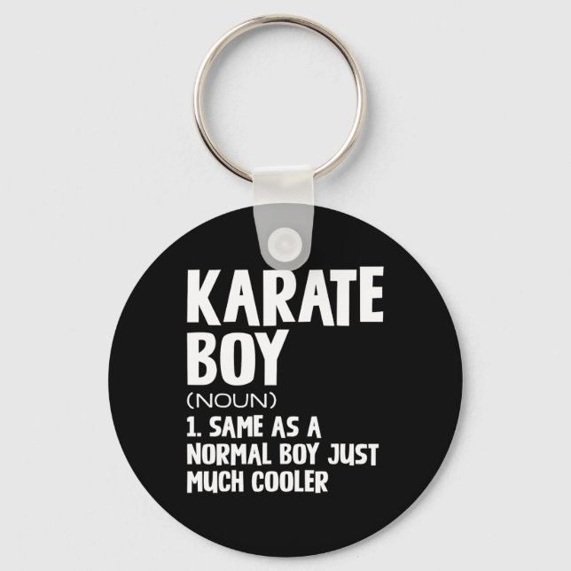Funny Karate Boys Definition  Keychain (Front)