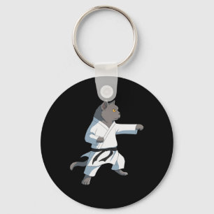 Funny Karate British Shorthair Cat Keychain