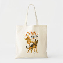 Funny Karate Cat Kicking German Shepherd