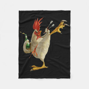 Funny Karate Chicken Action-packed Humour Design Fleece Blanket