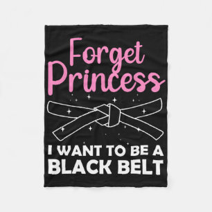 Funny Karate Design For Women Girls Black Belt Mar Fleece Blanket
