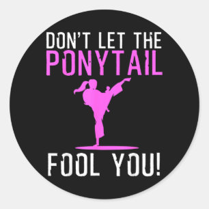 Funny Karate Design for Women Girls Karate Kick Classic Round Sticker