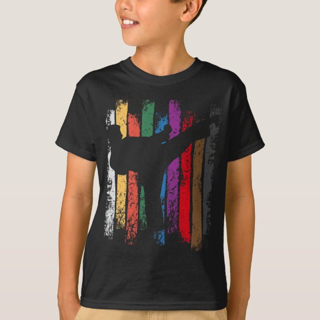 Funny Karate Design Karate Belts Silhouettes T-Shirt (Front)