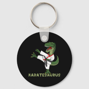 Funny Karate Dinosaur Karatesaurus T-Rex Graphic Keychain