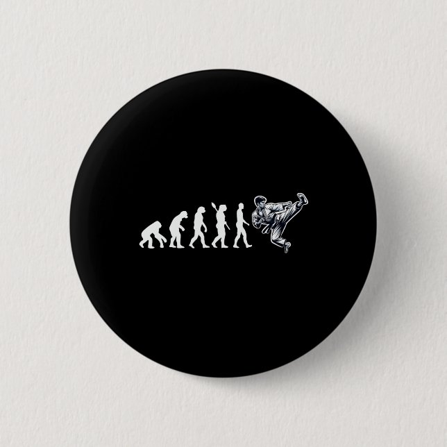 Funny Karate Evolution Martial Arts Lover Karate B 2 Inch Round Button (Front)