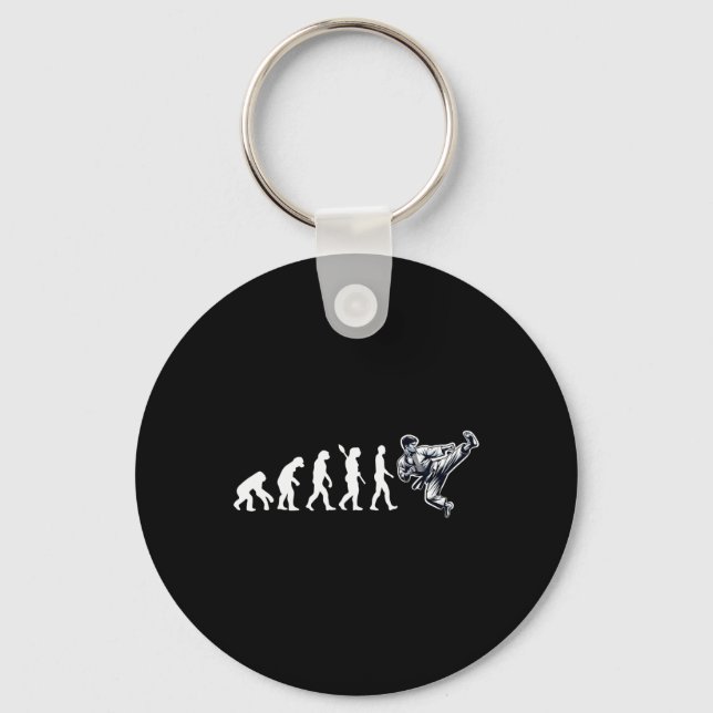 Funny Karate Evolution Martial Arts Lover Karate B Keychain (Front)