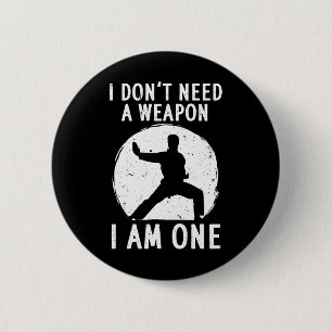 Funny Karate For Men Women Karate Black Belt Marti 2 Inch Round Button