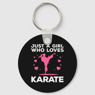 Funny Karate For Women Girls Karate Black Belt Mar Keychain