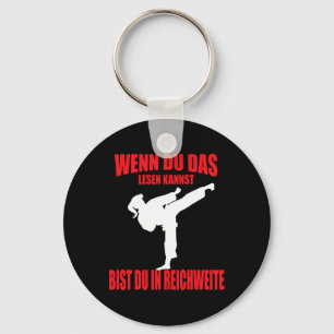 Funny Karate Kickboxing Taekwondo Girl  Keychain