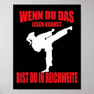 Funny Karate Kickboxing Taekwondo Girl Poster