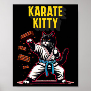 Funny Karate Kitty - Martial Arts Feline Champion  Poster