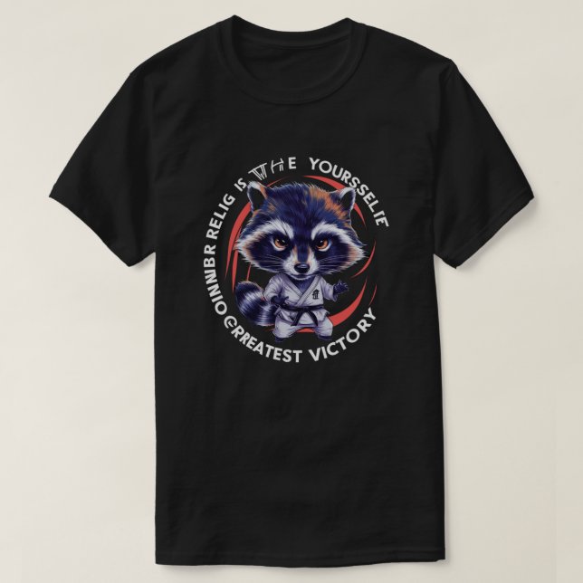 Funny Karate raccoon T-Shirt (Design Front)