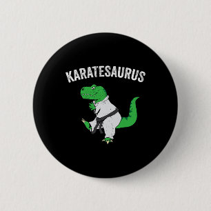 Funny Karate T Rex Dinosaur Cute Dino Martial Arts 2 Inch Round Button