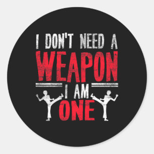 Funny Karate Taekwondo Joke Martial Arts Humor Classic Round Sticker