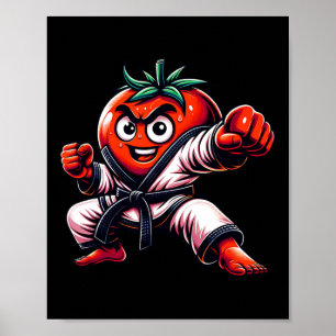Funny Karate Tomato Design For Martial Arts Lovers Poster