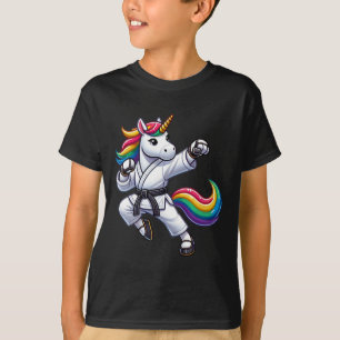 Funny Karate Unicorn Black Belt Athlete Boys Girls T-Shirt