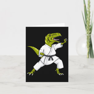 Funny Karatesaurus T-rex Dinosaur Karate Samurai D Card
