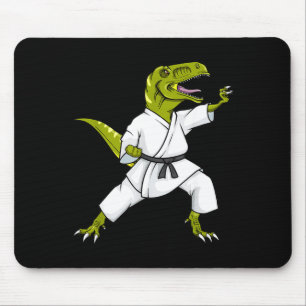 Funny Karatesaurus T-rex Dinosaur Karate Samurai D Mouse Pad